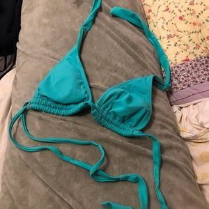 Hurley teal triangle bkini top